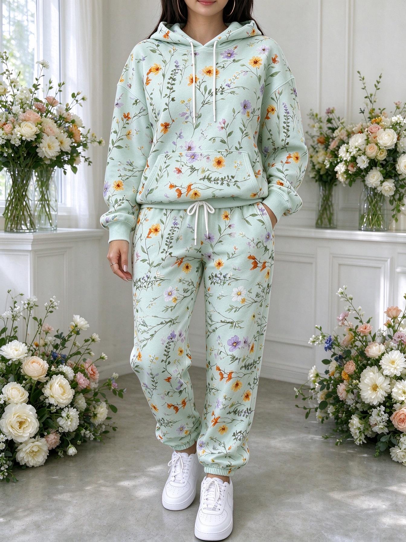 Women Wildflower Floral Hooded - đánh giá và giá Joggers Pants
