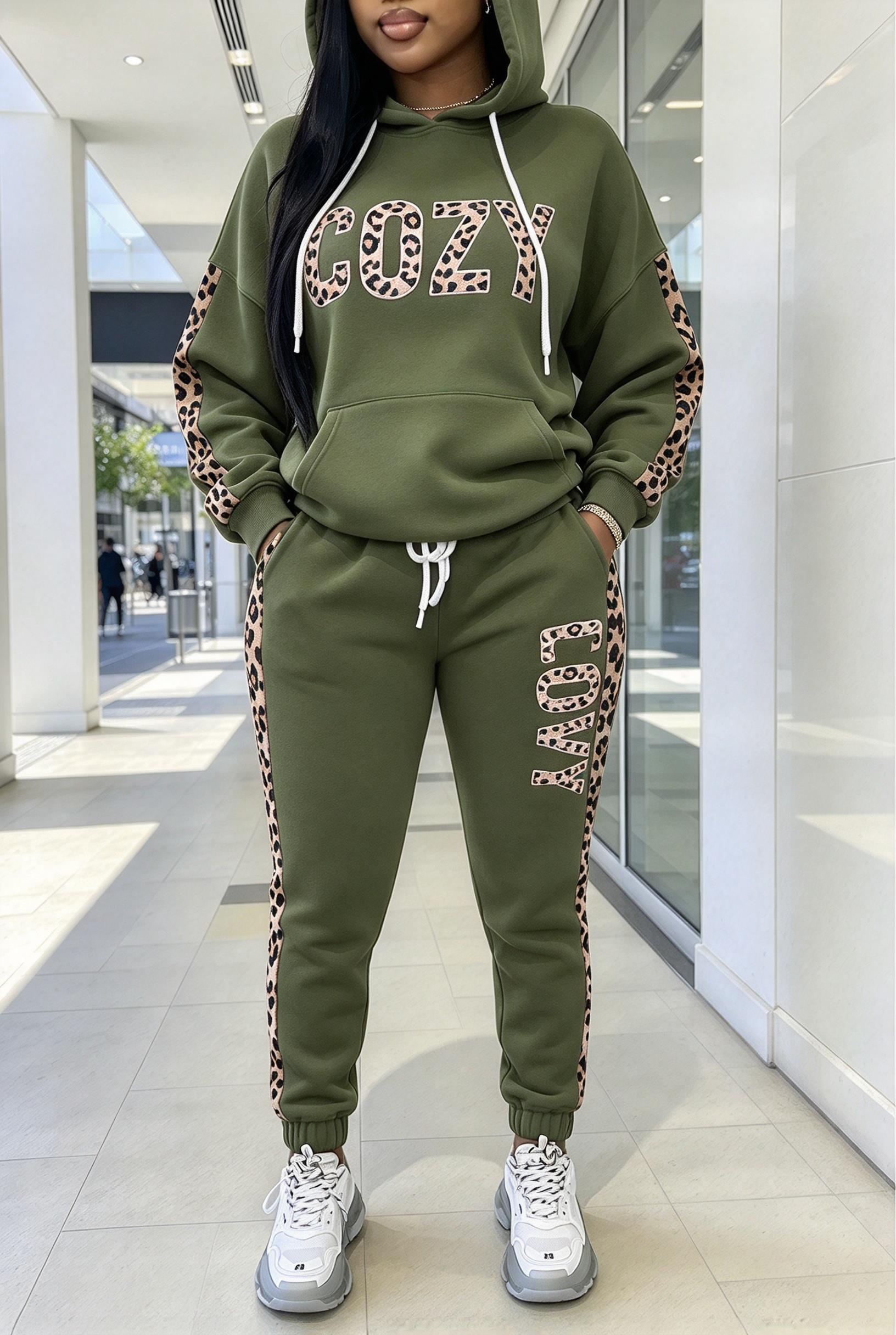 Women Letter Leopard Spliced H - đánh giá và giá Joggers Pants