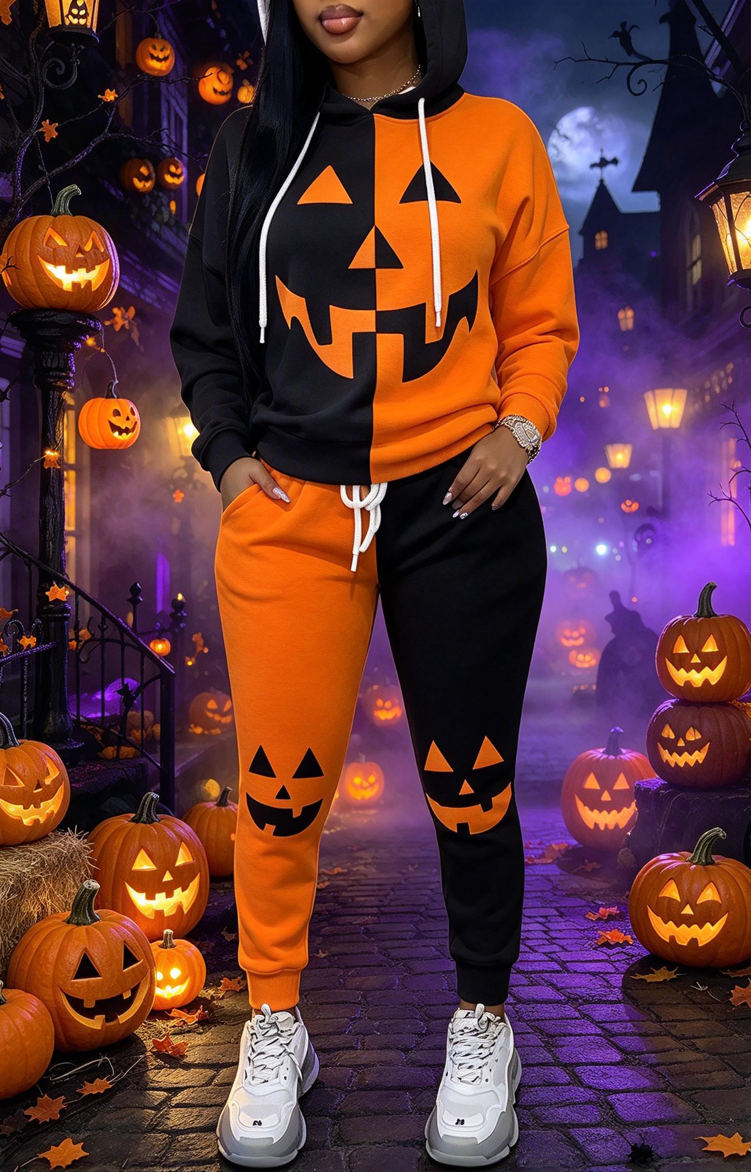 Women Halloween Color Block Ho - đánh giá và giá Joggers Pants