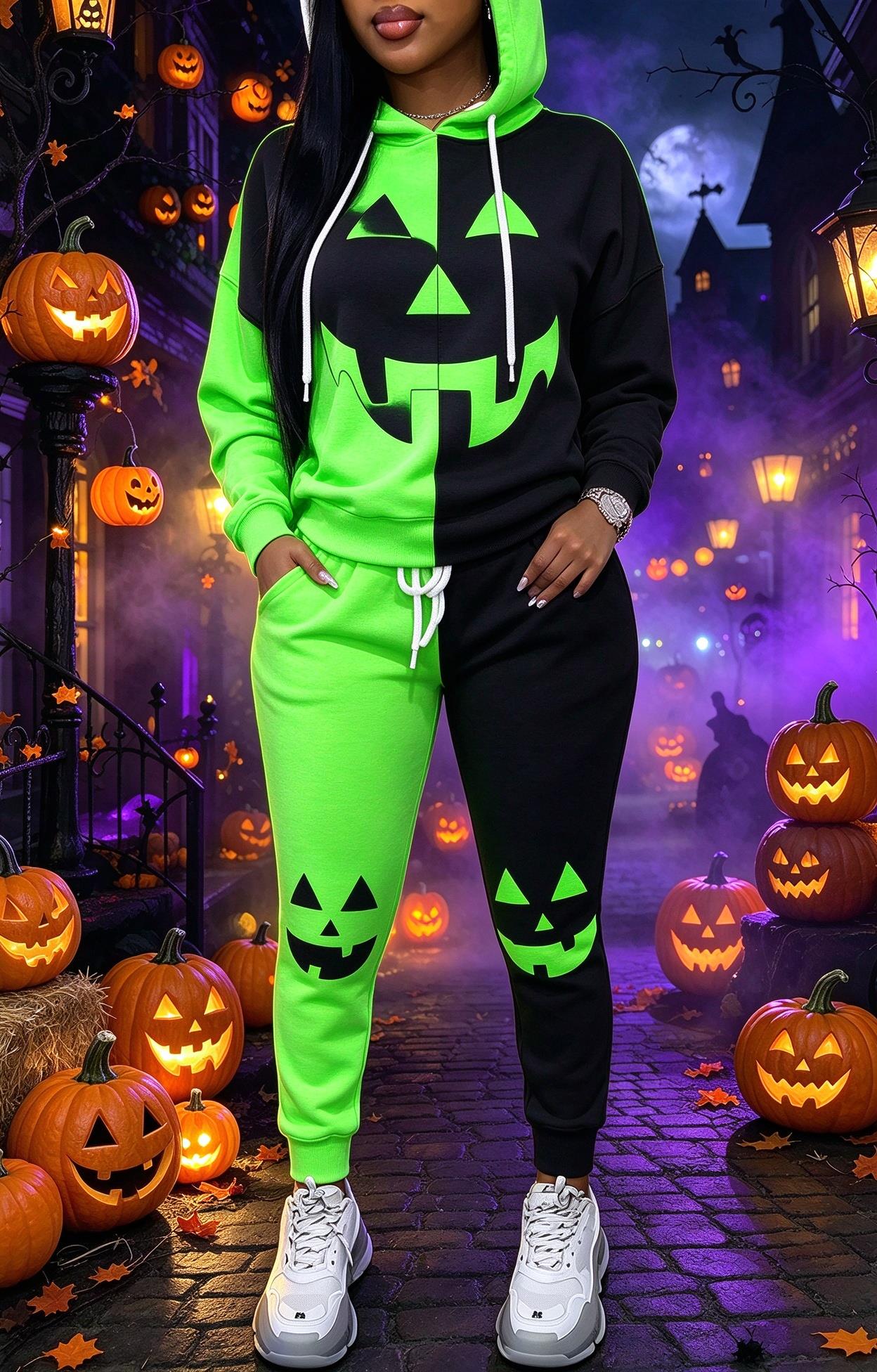 Women Halloween Color Block Ho - đánh giá và giá Joggers Pants